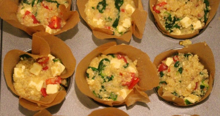 Spinat Feta Muffins – herzhaft mit Quinoa